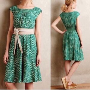 Anthropologie Maeve Evaline Midi Dress Size Large‎ EUC Pockets